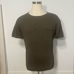 H&M Longline Raw Hem Knitted Pocket Tee